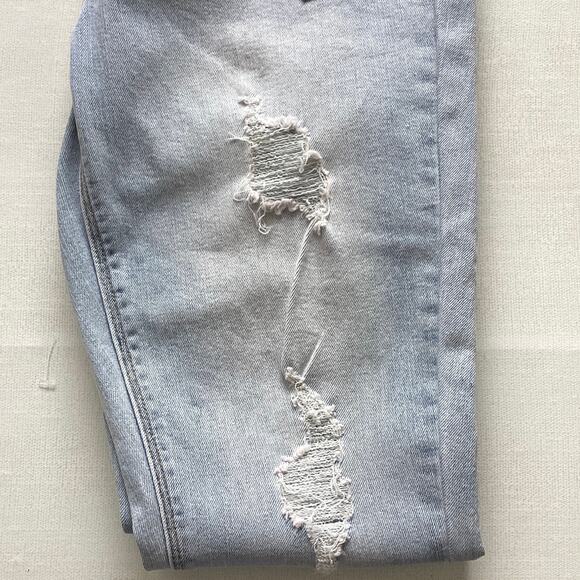 Indigo Rain Juniors Button Fly Distressed High-Rise Crop Jeans Size 5 - Picture 5 of 6